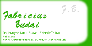 fabricius budai business card